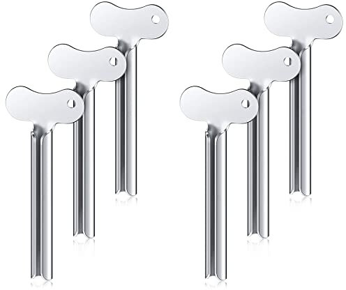 Hsthe Sea 6 pieces metal toothpaste squeezer squeeze tube stainless steel tube squeezer key roll tube creams colour squeezer tool for bathroom