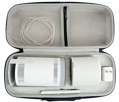 XINGFUDAO Hard Carrying Case Compatible with Samsung Freestyle Projector and Battery, Projector Portable Case with Mesh Pocket for Accessories, Waterproof and Wear-Resistant