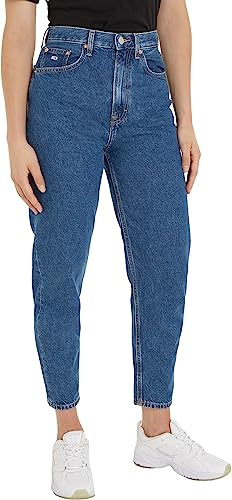 Tommy Jeans Jeans Donna Mom Jeans Vita Alta, Blu (Denim Medium), 27W / 30L