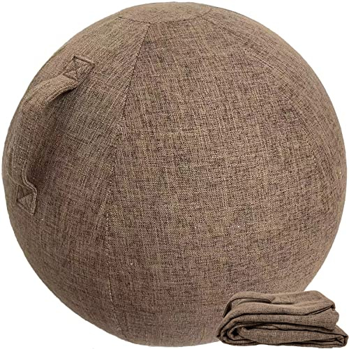 Alywen Housse Ballon Gym Housse Ballon de Exercice Swiss Ball Bureau Anti-saleté Durable Protection Antidérapante pour Le Grossesse (Café-Couleur, 65cm)