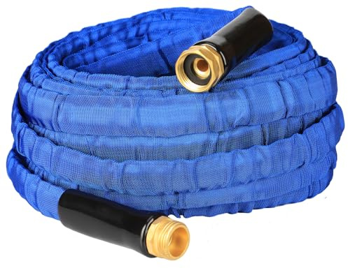 YOTOO Garden Hose 50 FT, Lightweight, Durable, Flexible, Non-Expanding, Kink-Free Water Hose with Solid Brass Fittings for Outdoor, Watering flants and flowers, Car Wash