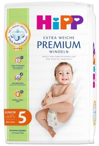 HiPP Extra Weiche Premium Windeln Junior 5, 44 Stück