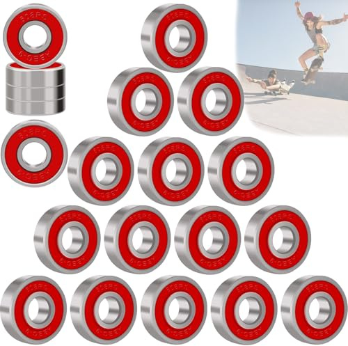 20Stück Kugellager 608, Kugellager 8x22x7mm, ABEC-9 608 2RS Doppelt Geschirmt Material aus Kohlenstoffreichem Stahl Skateboard RollenKugellager für Skateboard Roller Inline Skates