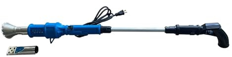 Desherbador térmico eléctrico, quemador de malas hierbas 2000W, cortacésped, herbicida aire caliente, hasta 650 °C, herramientas eliminación hierba, llama(Blauw)