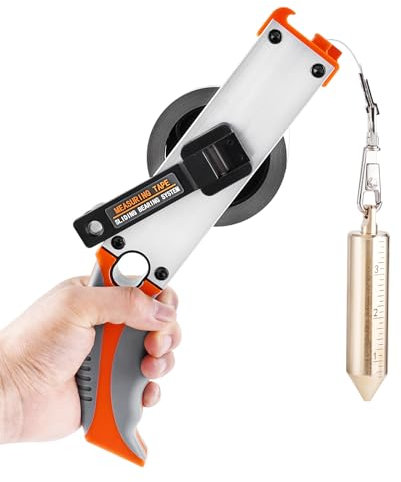 YJINGRUI 66ft/20M Oil Tank Gauging Tapes, Explosion Proof, Stainless Steel Oil Gauging Tape with 350g Brass Plumb Bob, Bent-Handle