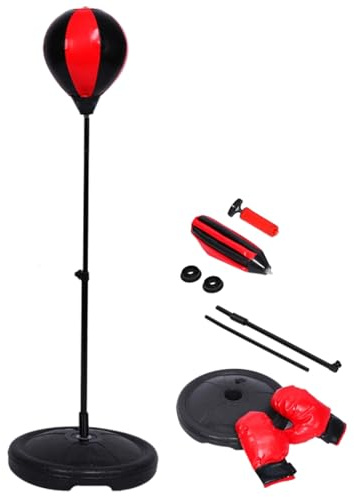 Punching Ball Support de Boxe Sac de Boxe réglable en Hauteur Punching Ball Boxing Set Sac de Boxe Debout Roulement à Billes pivotant à 360 ° réglable Support de Boxe avec de