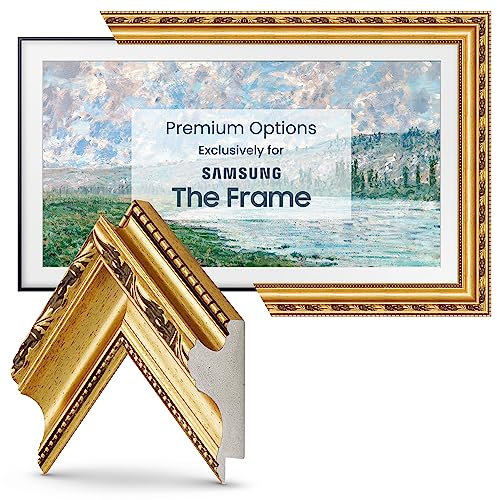 Frame My TV Deco TV-Rahmen – kunstvoller Goldener Smart Frame nur kompatibel mit Samsung The Frame TV (32 Zoll, passend für 2021–2024 Rahmen-TV)