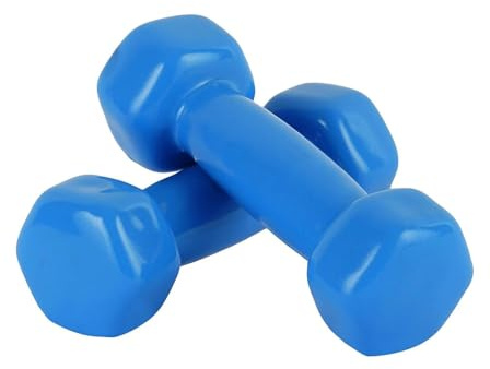 SDMAX 10 Kg PVC & Vinyl Dumbbells Weights, Colorful Fitness Accessories for Men & Women, Comfortable, Non-Slip Vinyl Coating, Perfect for Aerobics & Step Workouts, (Multicolour)