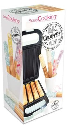 ScrapCooking - Churros Factory - Machine à Churros Maison - Avec Plaque Chauffante Anti-Adhérente, Rotation 180° - Appareil Idée Cadeau Pâtisserie Cuisine - Recette incluse - Vert - 3888