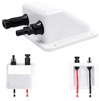 Takutlopp solkabelutgång, kopplingsdosa med 6 mm² 10 cm dubbel kabel, IP68 vattentät dubbel kabelgenomföring för solpanel husbil/husbil/båt