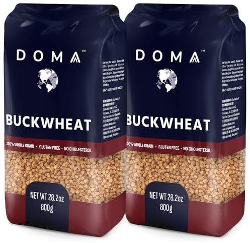 DOMA Toasted Buckwheat Groats (Kasha) – Gluten-Free Whole Grain, Non-GMO – 2-Pack (3.5 lb Total, 36 Servings) – 5g Plant Protein per Serving – Perfect for Porridge, Hot Cereal, Grain Bowls & Side Dishes