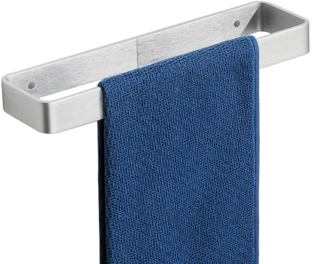 SAYAYO Handduksskena självhäftande Handdukshållare Borstad 30 cm | handduksstång väggmontering aluminium badhanddukshållare för badrum och kök