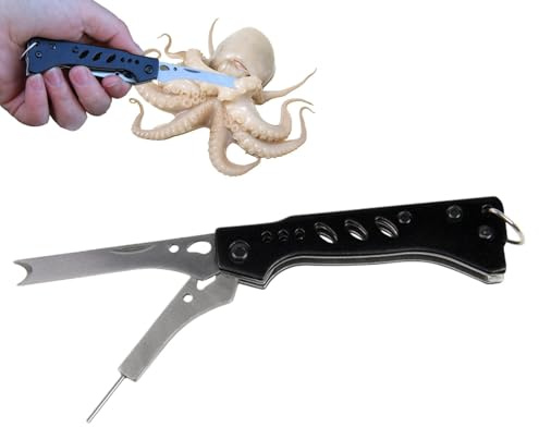 Utensili da taglio per calamari, strumenti ergonomici per la del polipo, da portatili con manico, gadget da in metallo per seppia