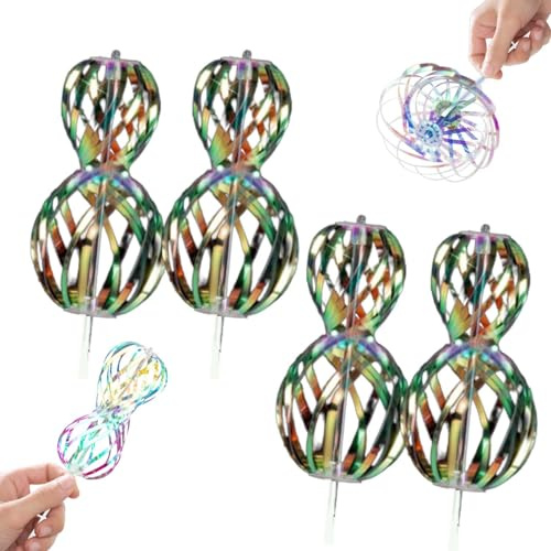 4 Pièces Arc-en-Ciel Twirler, Arc-en-Ciel Twirler Magique, Bâton De Tourbillon Arc-en-Ciel, pour Les Enfants, Les Fêtes, Les Loisirs, à l'Intérieur, à l'Extérieur, Les Enfants, Les Adultes