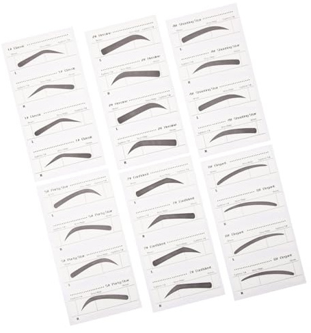 LALADEFIEE Pochoir à Sourcils Maquillage Jetable 6 Pcs en Papier Autocollants Pratiques et Utiles pour Création de Sourcils Femme Niveau Débutant
