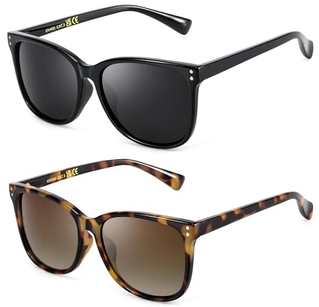 Myiaur 2 Pack Polarised Sunglasses for Women UV400 Protection