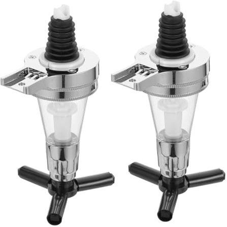 NULYLU Distributore per Bevande Alcoliche da Parete 2 Pezzi in Acciaio Inossidabile e Silicone, capacità 25ml, Facile da Pulire e Previene Fuoriuscite, per Cocktail e Colore Casuale