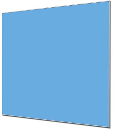 BANJADO Glas-Magnettafel Quadratisch mit 4 Magneten | Memoboard beschreibbar | Magnetboard | Memotafel Farbe Pastellblau 40cm x 40cm