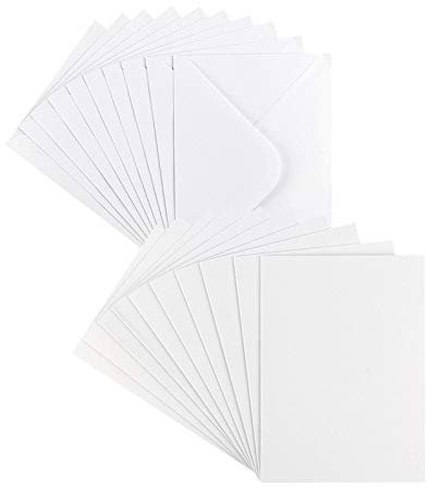 Ideen mit Herz Grußkarten-Set | Perlmutt-Veredelung | 10 Karten ca. 250 g/m² + 10 Umschläge ca. 120 g/m² | In Weiß | 11,5 cm x 16,5 cm (B6)