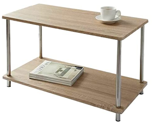 Saxony® Coffee Table for Living Room Occasional Wood Table Top Solid Oak Center Tea Tables Smart Hallway Room Bedroom Wooden Coffe Table Indoor Decor Decorative Furniture Unit