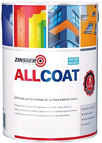 Zinsser Allcoat Exterior WB (Satin Finish) Ready Mixed Colours 2.5 Litre Anthracite Grey (Ral 7016)