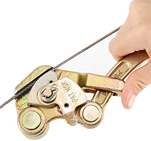 MUKLEI 1 Ton 2204 Lbs Cable Grip, High Strength Wire Grippers Rope Jaw Puller, Steel Cable Pulling Tool for Wire Rope, Cable Size Range 1/10 Inch to 2/3 Inch