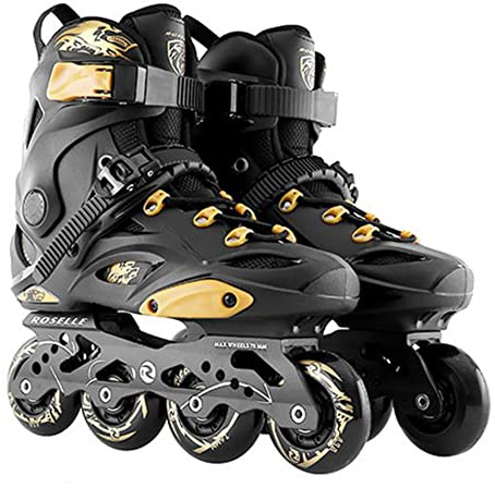 Inline Skates for Adult, Professional Sports Roller Blades for Outdoor & Indoor, Single Row Roller Boots, Outdoors Fitness Inline Skate for Men and Women-Black||44