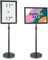 VEVOR Informationsständer 420 x 297 mm Vertikal & horizontal Verstellbarer Posterständer, Robuster Bodenstehender Schilderhalter mit Runder Basis für Displays, Werbung und den Außenbereich Schwarz