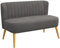 HOMCOM 2-Sitzer Stoffsofa Polstersofa Doppelsofa Sitzmöbel Loungesofa Holz Samtartiges Polyster Schaumstoff Dunkelgrau 117 x 56,5 x 77 cm