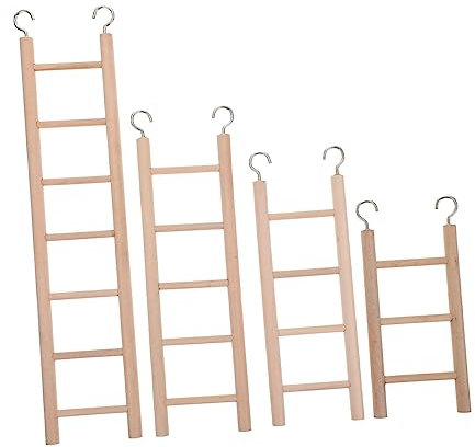 TOGEVAL 4stücke Papageienspielzeug Holzleiterspielzeug Für Vögel Klettern Spielzeug Vogeltreppenspielzeug Für Papageien Sittiche Kleine Vögel Zum Entdecken Und Beschäftigen