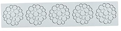 Moules de tuile 5 compartiments de moules fondants ronds Moules de dentelle de silicone pour décoration de gâteau DIY Easy release Food Grade Moules de cuisson pour la nourriture, le dessert, artisan