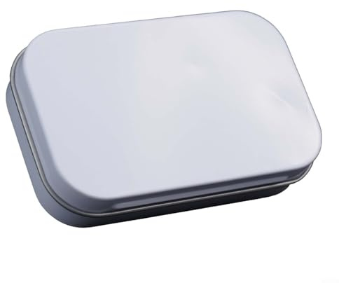 Caja de metal con práctica tapa abatible para organizar chicles de menta y artículos personales