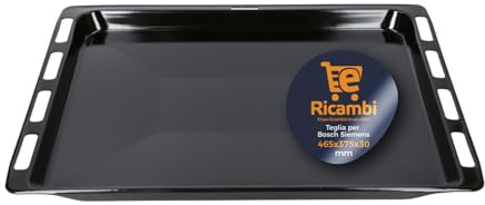 eRicambi® Bandeja de horno esmaltada 46,5 x 37,5 x 2,9 cm – Compatible con Bosch HBA23B150J, Siemens HB23AB550E, Neff B15P42N0, Constructa CF1M00050