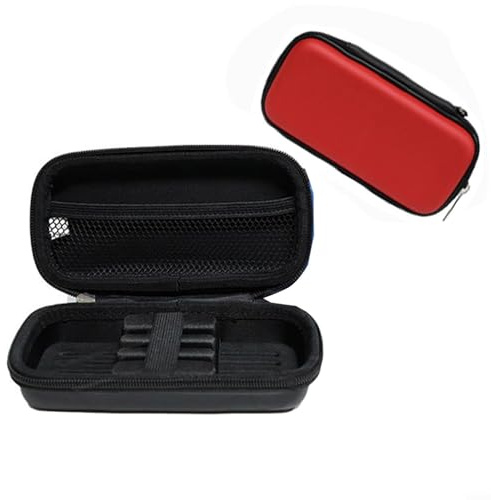 Yuanpgky Étui de fléchettes en EVA avec organiseur pour fléchettes à pointe en acier et pointe souple, 3 supports de fléchettes avec tiges, pochette de transport portable pour voyage (rouge)