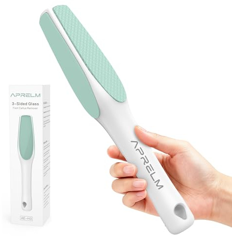 APRELM 3-Sided Nano Glass Foot File, 3-in-1 Coarse/Medium/Fine Foot Callus Remover, Professional Callus Remover for Feet Hard Skin Smooth Polishing (Turquoise)