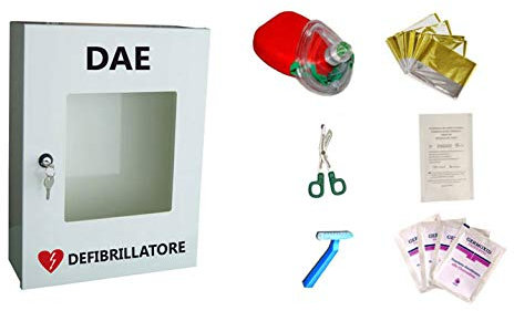 Pharma[+] Armadietto porta defibrillatore DAE con kit rianimazione primo soccorso blsd