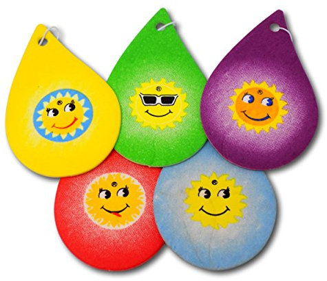 EPOSGEAR 5 Pack Assorted Tear Drops Design Car Air Fresheners - 5 Scent Variety Pack - With Elastic Hanging Loop