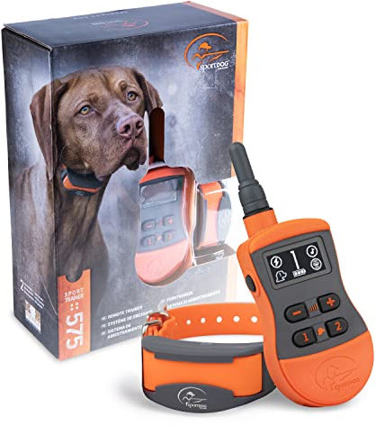 SportDOG Brand SportTrainer 575 Collier de Dressage à Distance – Écran OLED Lumineux et Facile à Lire – Portée de 450 m – Collier de Dressage pour Chien étanche et Rechargeable avec tonalité,