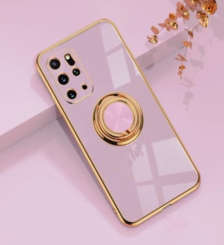 EYZUTAK Hülle für Samsung S20 Plus Case, Glänzend Weiche Silikon TPU Slim Case mit 360 Grad Ring Ständer Bumper Stoßfest Schutzhülle Fingerhalter Magnetische Autohalterung Cover - Lila