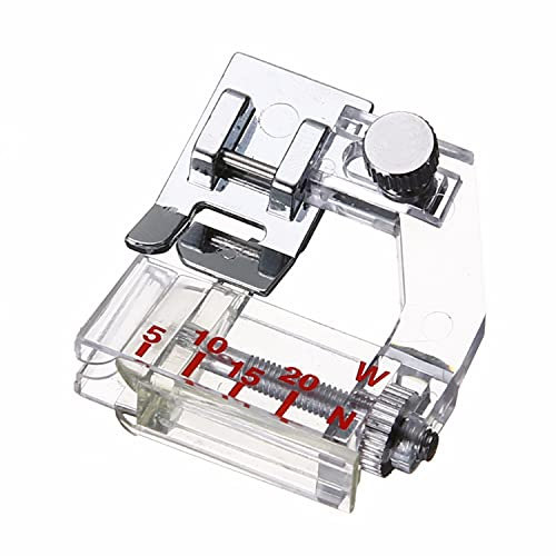 Leungs Säumnähfuß, Verstellbar von 5mm bis 20mm, Kunststoff, Passend für Brother, Janome, Singer, Babylock, Kenmore uvm.