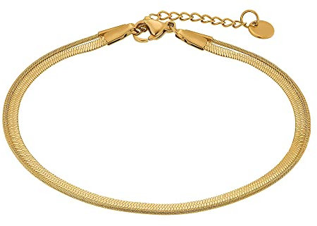 Heideman Armband Thiago Herren - Aus hochwertigem Edelstahl gold farbend poliert Armkette dpppelreihig für Männer 2in1 schmales und breites Band im Frischgräten Design