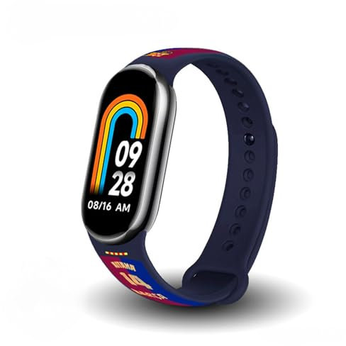 FIT & FUN Pulsera de Actividad Smart Band con Correa Licenciada @FC Barcelona - Monitor Ritmo Cardíaco, Notificaciones y Seguimiento de Sueño