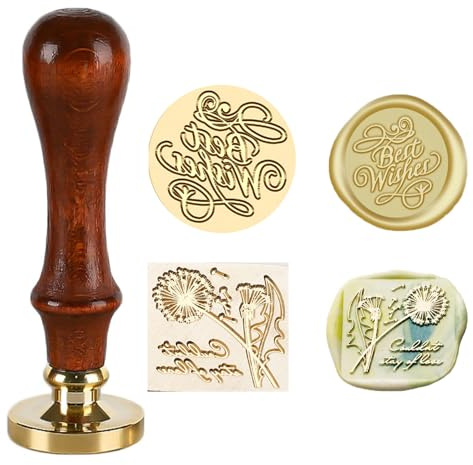 Sello Lacre Personalizado, Sellos De Cera Cuadrados, Personalizado Sello De Lacre De Latón Vintage Con Mango De Madera Removible, Sello De Cera Personalizado Con Imagen, Para Invitación De Boda