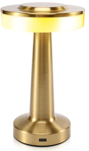 Sirxlevcy LED LáMpara de Mesa Recargable TáCtil Mesa de Comedor Bar LáMpara de Mesa LáMpara de Noche PequeñA para Exteriores LáMpara de Mesa Decorativa, Dorado
