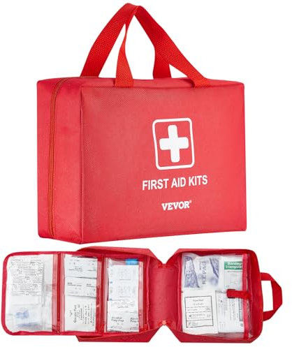 VEVOR Kit di Pronto Soccorso 420 pezzi Borsa di Pronto Soccorso di Emergenza Borsa in Nylon 600D, Forniture Mediche di Emergenza per Casa, Auto, Barca, Ufficio, Viaggi, Campeggio, Camion, Sport