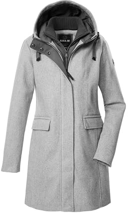G.I.G.A. DX Donna Parka/cappotto di lana con cappuccio e gilet con chiusura a zip GW 19 WMN PRK, graumelange, 40, 43351-000