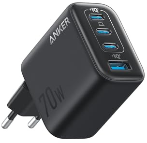 Anker Zolo 4-portars USB-C-laddare, 70W snabbladdning, kompakt design | USB-C-snabbladdning för iPhone 17/16, MacBook Air, iPad, Pixel, Galaxy med flera (kabel ingår ej)