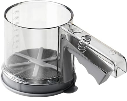 Tamizador De Azúcar Glas - Cernidor Fino con Malla | Espolvoreador Semiatomático De Acero Inoxidable para Azúcar Harina Cocina Hogar Pasteles Restaurante