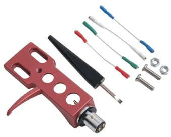 MoSundi Supporto per giradischi per cartucce DJ professionali, argento, nero, rosso o bianco rosso