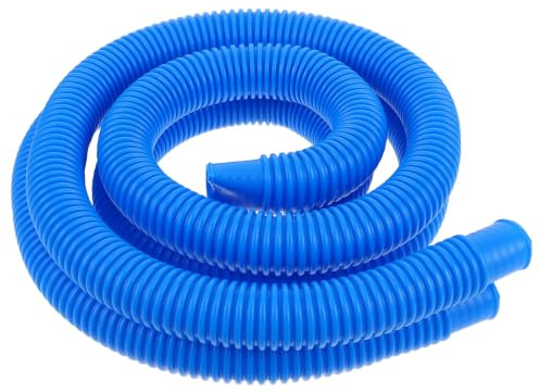 OUNONA 2 Stück Schwimmbad-Staubsaugerschlauch, kompatibel mit Intex Aufstellpools, kurze Abschnitte, 38 cm Durchmesser x 1 m, blau gerippt, Klemmanschluss, Ersatz für Skimmer
